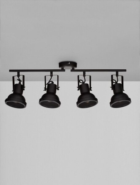 Deckenlampe Schwarz 67 cm lang GU10 schwenkbar Retro Metall