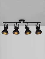 Deckenlampe Schwarz 67 cm lang GU10 schwenkbar Retro Metall