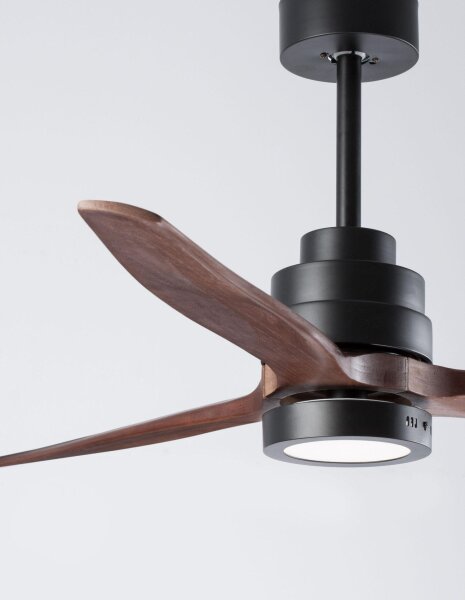 LED Deckenlampe mit Ventilator Ø 132 cm Schwarz Braun Modern