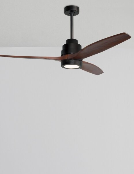 LED Deckenlampe mit Ventilator Ø 132 cm Schwarz Braun Modern