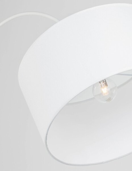 Bogenlampe E27 180 cm Weiß schwenkbar Stoffschirm QUINCY