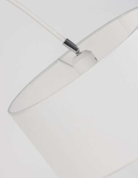 Bogenlampe E27 180 cm Weiß schwenkbar Stoffschirm QUINCY