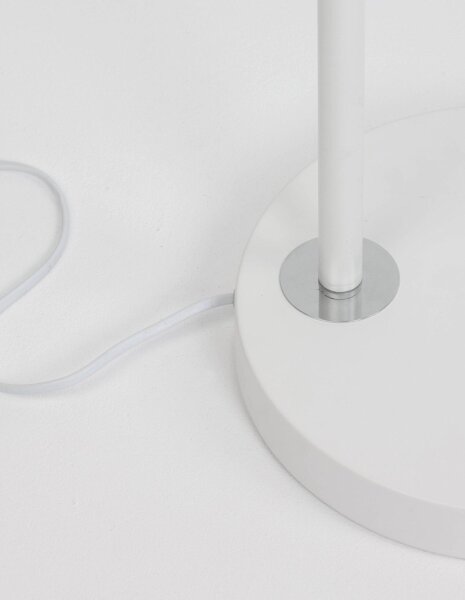 Bogenlampe E27 180 cm Weiß schwenkbar Stoffschirm QUINCY