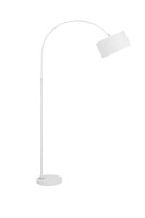 Bogenlampe E27 180 cm Wei&szlig; schwenkbar Stoffschirm QUINCY