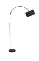 Stehlampe Schwarz 180 cm E27 schwenkbar Stoffschirm QUINCY