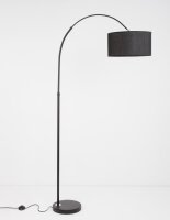 Stehlampe Schwarz 180 cm E27 schwenkbar Stoffschirm QUINCY