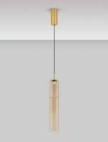 LED Pendelleuchte schmal Ø 9 cm in Gold Cognac...