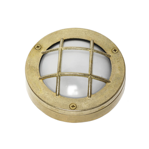 Messing Wandlampe rund IP64 Maritim Außenbereich