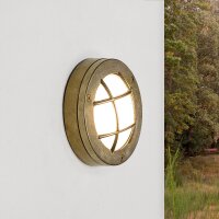 Messing Wandlampe rund IP64 Maritim Au&szlig;enbereich