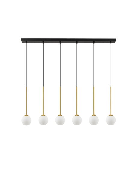 Hängeleuchte in Schwarz Weiß Gold 100 cm lang G9 Retro Glas