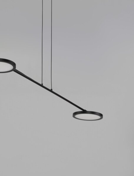 LED Hängelampe Schwarz 100 cm lang dimmbar Metall 2 flammig