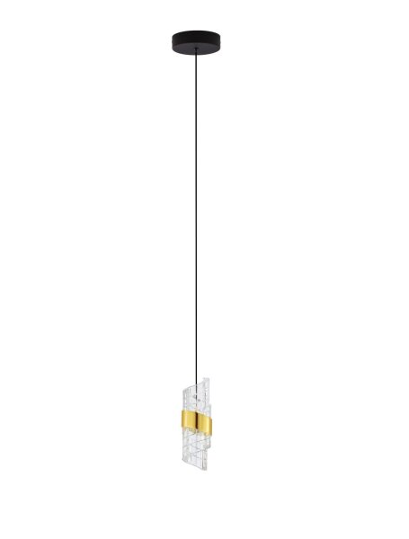 LED Pendelleuchte schmal Ø 6,5 cm in Schwarz Gold warmweiß
