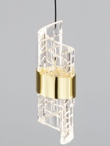 LED Hängelampe in Schwarz Gold 82 cm lang 5 flammig warmweiß