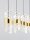 LED Hängelampe in Schwarz Gold 82 cm lang 5 flammig warmweiß
