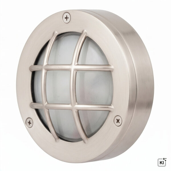 Kleine Wandleuchte AGIA Nickel Maritim Echt-Messing