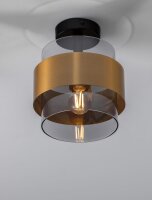 Deckenleuchte in Schwarz Grau Gold Ø 18 cm E27...