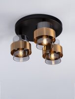 Deckenlampe in Schwarz Grau Gold Ø 37 cm E27 rund...