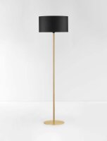 Stehlampe Stoffschirm in Schwarz Gold E27 165 cm...