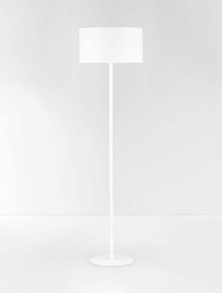 Stehleuchte Weiß Stoffschirm E27 165 cm Fußschalter Modern