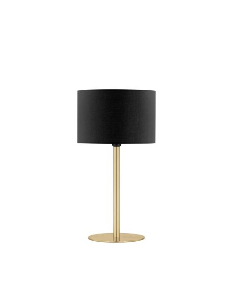 Tischleuchte in Schwarz Gold E27 58 cm Kabelschalter Stoff