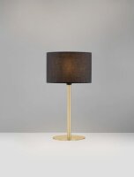 Tischleuchte in Schwarz Gold E27 58 cm Kabelschalter Stoff