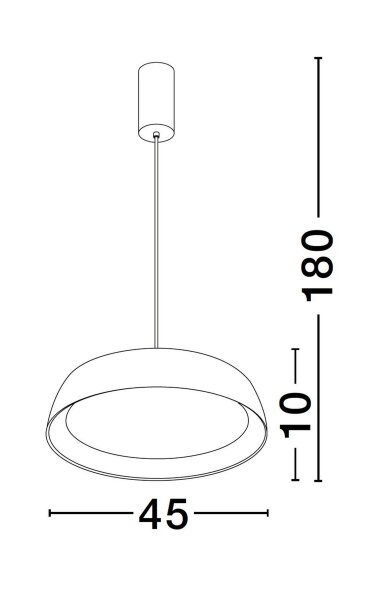 LED Hängeleuchte Schwarz Ø 45 cm dimmbar höhenverstellbar