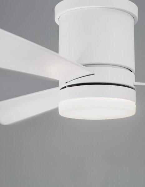 LED Deckenlampe mit Ventilator Ø 132 cm Weiß Glas Metall
