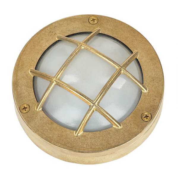 Außenwandlampe Messing Maritim rund Terrasse Haus