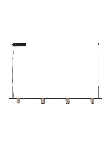 LED Pendelleuchte 150 cm lang Schwarz Mokka dimmbar warmweiß
