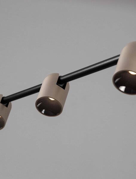 LED Pendelleuchte 150 cm lang Schwarz Mokka dimmbar warmweiß