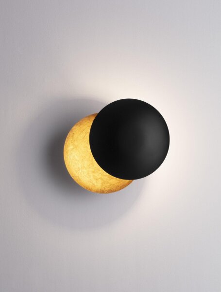 LED Wandlampe 20 cm breit in Gold Schwarz warmweiß RILEY