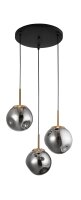 H&auml;ngelampe Retro in Schwarz Grau Gold 40 cm breit E27