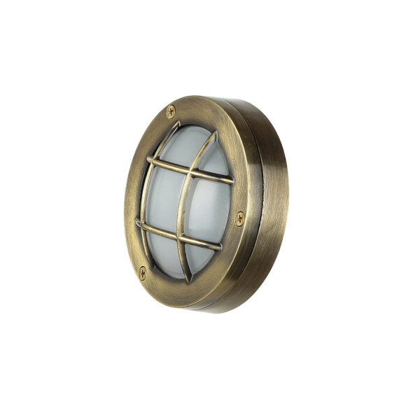Außen Wandlampe Messing Maritim rund IP64 Haus Tür