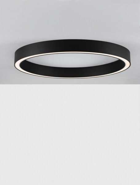 LED Deckenleuchte Schwarz 80 cm lang dimmbar Ring warmweiß