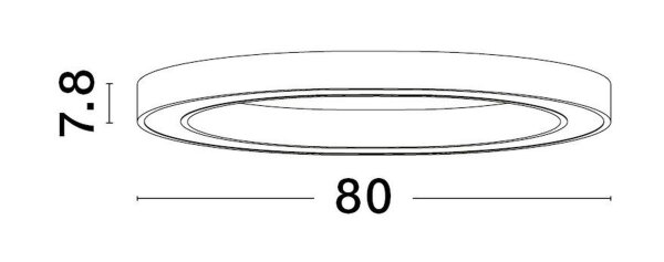LED Deckenleuchte Schwarz 80 cm lang dimmbar Ring warmweiß