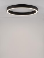 LED Deckenleuchte Schwarz 80 cm lang dimmbar Ring...