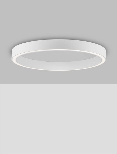 LED Deckenlampe Weiß 80 cm lang dimmbar Ring warmweiß flach