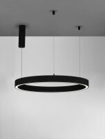 LED Hängeleuchte Schwarz Ø 80 cm dimmbar Ring...