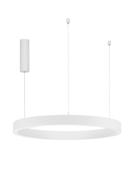 Runder LED Kronleuchter Ø 80 cm Weiß dimmbar Ring warmweiß