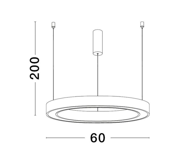 Moderner LED Kronleuchter Ø 60 cm dimmbar Weiß Ring warmweiß