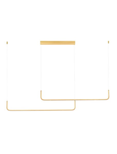 LED Hängelampe in Gold 150 cm lang dimmbar 2 flammig RONAN