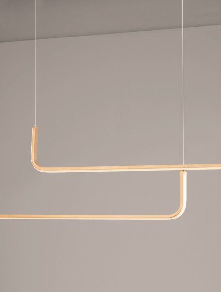LED Hängelampe in Gold 150 cm lang dimmbar 2 flammig RONAN
