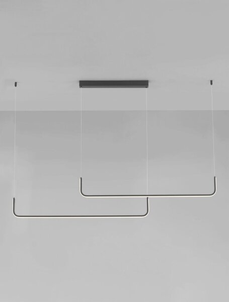 LED Hängeleuchte Schwarz 150 cm lang dimmbar 2 flammig RONAN
