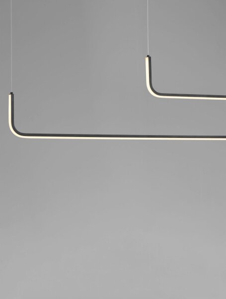 LED Hängeleuchte Schwarz 150 cm lang dimmbar 2 flammig RONAN