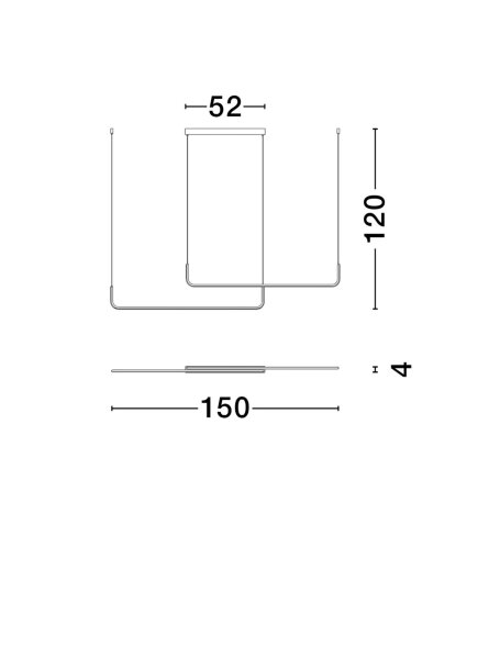 LED Hängeleuchte Schwarz 150 cm lang dimmbar 2 flammig RONAN