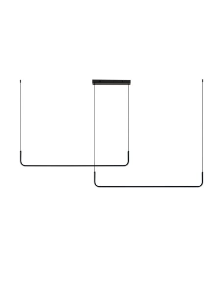 LED Pendelleuchte Schwarz 165 cm lang dimmbar 2 flammig