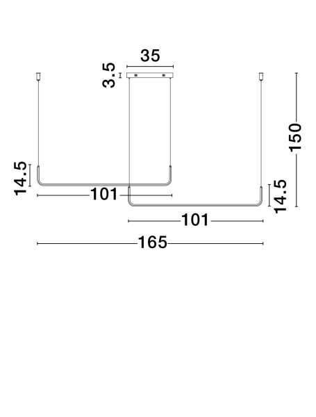 LED Pendelleuchte Schwarz 165 cm lang dimmbar 2 flammig