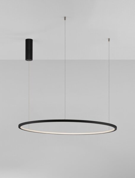 LED Pendelleuchte Schwarz Ø 80 cm dimmbar Ring warmweiß