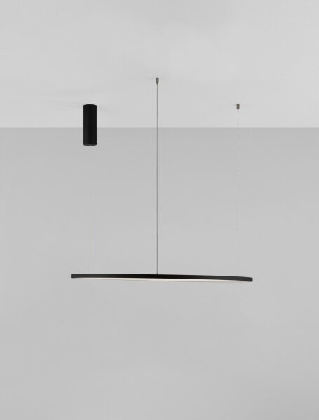 LED Pendelleuchte Schwarz Ø 80 cm dimmbar Ring warmweiß