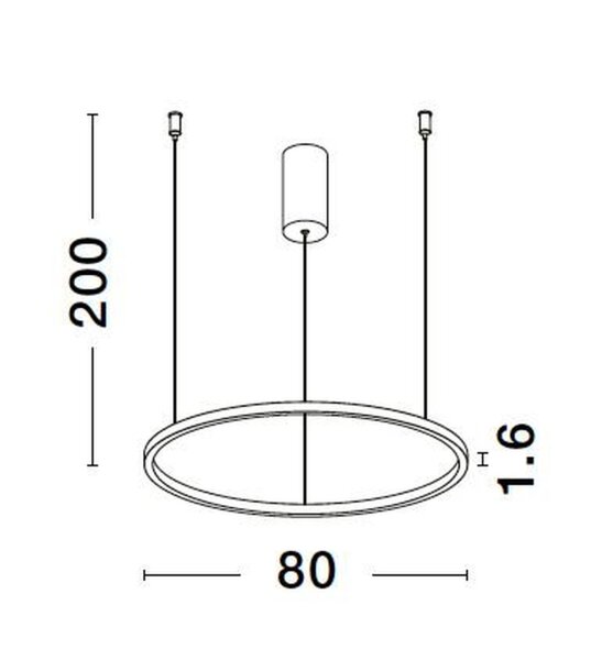 LED Pendelleuchte Schwarz Ø 80 cm dimmbar Ring warmweiß